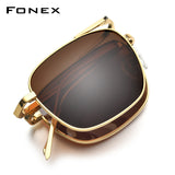 FONEX Titanium Men Folding Polarized Sunglasses T839