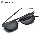 FONEX Titanium Men Folding Polarized Sunglasses T839