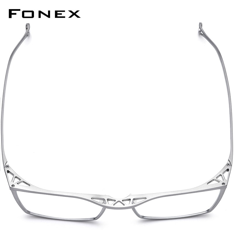 FONEX Pure Titanium Glasses Frame Men New Retro Vintage Square