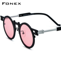 FONEX Pure Titanium Women Round Polarized Sunglasses F85833T