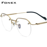 FONEX Titanium Half Rim Glasses Frame Men Square Eyeglasses BYY0041