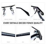 FONEX Titanium Glasses Frame Men Rimless Square Eyeglasses T1141
