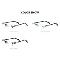 FONEX Titanium Glasses Frame Men Rimless Square Eyeglasses T1141