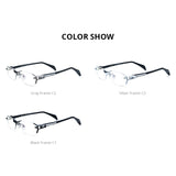FONEX Titanium Glasses Frame Men Rimless Square Eyeglasses T1141