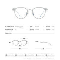 FONEX Titanium Glasses Frame Men Round Eyeglasses 8509