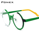 FONEX Pure Titanium Glasses Frame Women Round Eyeglasses F85808