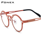 FONEX Pure Titanium Glasses Frame Women Round Eyeglasses F85835