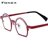 FONEX Pure Titanium Glasses Frame Women Round Eyeglasses F85840