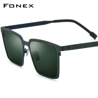 FONEX Pure Titanium Men Square Polarized Sunglasses F85875T