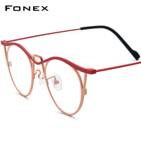 FONEX Pure Titanium Glasses Frame Women Cat Eye Eyeglasses F85846