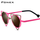 FONEX Titanium Sunglasses Men Polygon Polarized F85859T