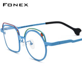 FONEX Titanium Glasses Frame Men Irregular Eyeglasses F85868