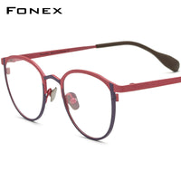 FONEX Titanium Glasses Frame Men Round Eyeglasses F85782
