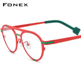 FONEX Pure Titanium Glasses Frame Women Cat Eye Eyeglasses F85841