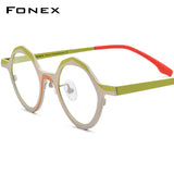 FONEX Pure Titanium Glasses Frame Women Polygon Eyeglasses F85803