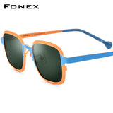 FONEX Pure Titanium Men Square Polarized Sunglasses F85805T