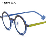 FONEX Pure Titanium Glasses Frame Women Round Eyeglasses F85822