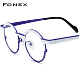 FONEX Pure Titanium Glasses Frame Women Round Eyeglasses F85832