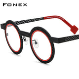 FONEX Titanium Glasses Frame Women Round Eyeglasses F85821