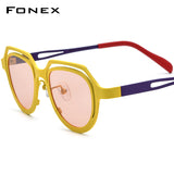 FONEX Pure Titanium Women Cat Eye Polarized Sunglasses F85813T