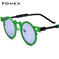 FONEX Pure Titanium Women Round Polarized Sunglasses F85833T