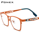 FONEX Pure Titanium Glasses Frame Men Square Eyeglasses F85839