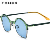 FONEX Titanium Sunglasses Women Polygon Polarized F85847T