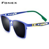 FONEX Pure Titanium Men Square Polarized Sunglasses F85839T