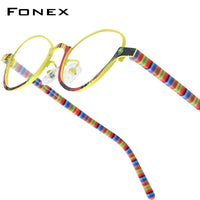 FONEX Acetate Titanium Glasses Frame Men Cat Eye Eyeglasses 85897
