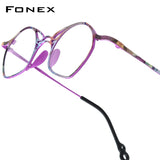 FONEX Pure Titanium Glasses Frame Women Oval Eyeglasses 85936