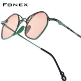 FONEX Titanium Women Cat Eye Polarized Sunglasses 85936T