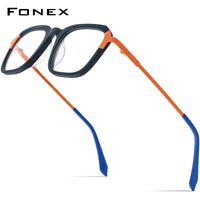 FONEX Colorful Acetate Titanium Glasses Frame Men Square Eyeglasses F85786