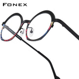 FONEX Pure Titanium Glasses Frame Women Oval Eyeglasses 85926