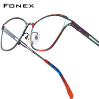 FONEX Pure Titanium Glasses Women Cat Eye Eyeglasses 85922