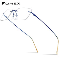 FONEX B Titanium Glasses Frame Men Brand Rimless Eyeglasses F85870