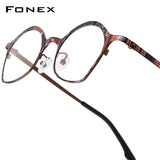FONEX Pure Titanium Glasses Frame Women Cat Eye Eyeglasses 85937
