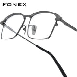 FONEX Titanium Glasses Frame Men Square Eyeglasses 85927