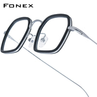 FONEX Acetate Titanium Glasses Frame Men Square Eyeglasses 85894