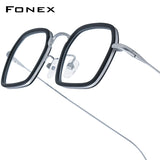 FONEX Acetate Titanium Glasses Frame Men Square Eyeglasses 85894