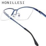 FONEX HONILLESI Titanium Glasses Frame Men Semi Rimless Eyeglasses 7306