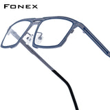 FONEX Pure Titanium Glasses Frame Men Square Eyeglasses 85925