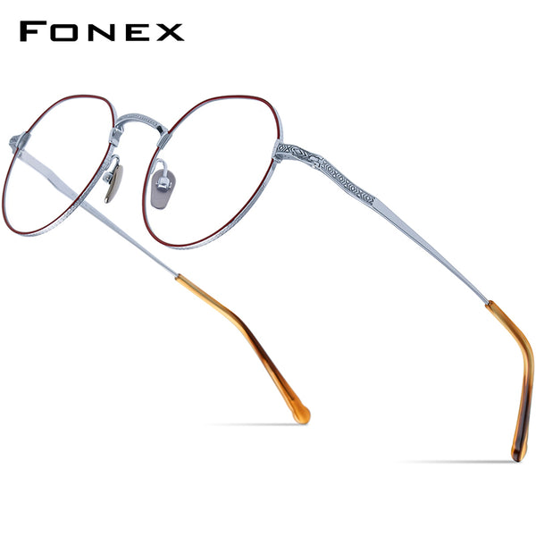 FONEX Pure Titanium Glasses Frame Women Square Eyeglasses N-046