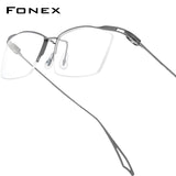 FONEX Titanium Glasses Frame Men Square Eyeglasses F98640