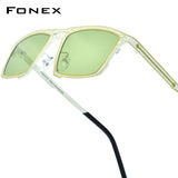 FONEX Titanium Women Square Polarized Sunglasses 85925T