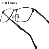FONEX Titanium Glasses Frame Men Square Eyeglasses 85916