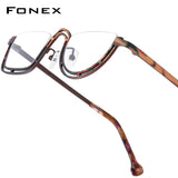 FONEX Pure Titanium Glasses Frame Women Round Eyeglasses 85898