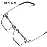 FONEX Titanium Glasses Frame Men Square Eyeglasses 401T