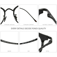 FONEX Titanium Glasses Frame Men Round Eyeglasses 8509