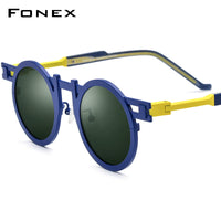 FONEX Pure Titanium Women Round Polarized Sunglasses F85833T