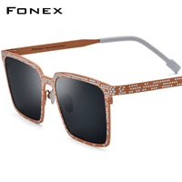 FONEX Pure Titanium Men Square Polarized Sunglasses F85875T